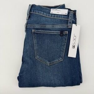 Joes Jeans The Icon Mid Rise Skinny Ankle Distressed Raw Hem Blue Jeans 27 NEW